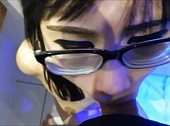 Nerdy Glasses Asian Teen 18+ Hana Rough Deepthroat And Cum In Her Mouth