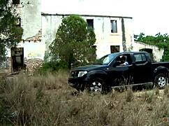 wow that teen guy really surprised the mature lady with his huge cock outdoors