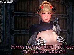 Skyrim's cute blonde demon slammed hard in wild encounter