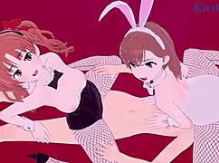 Mikoto Misaka And Kuroko Shirai Bunny Girl Intense 3P Sex - A Certain Scientific Railgun Hentai