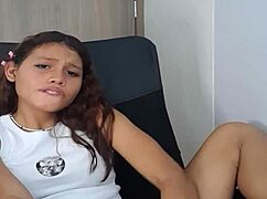 Woman intensely uses dildo on her pussy