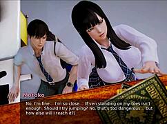 Brunette college babe in erotic anime hentai game action. Her big tits steal the show every time.