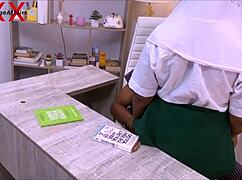 Watch the naughty student get fucked on the desk