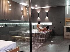 i was in the bathtub when that wild moment happened with the brunette.