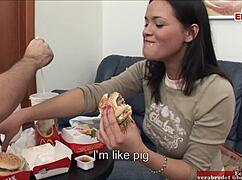 hey babe, wanna see this busty brunette take milk and toys in anal?