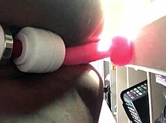 Fat Ebony Pussy Drips Wet Cum from Dildo Fucking and Squirting Solo
