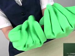 asian handjob with latex gloves feels so good 😍