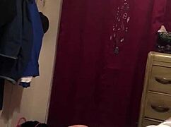 Mature white woman sucks small black cock in detailed blowjob scene.