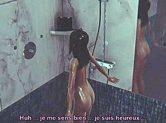 Skinny girl gets fucked in the shower