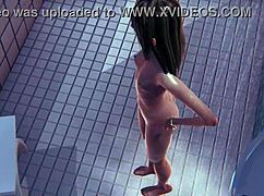 Skinny girl gets fucked in the shower