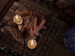 slim blonde rides cock sideways in skyrim porn parody adventure