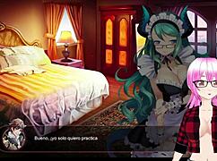 Lin la dragona de hielo engages in detailed mirror scene with monster in anime hentai