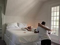 Tiny American slut gets slammed rough in tight yoga shorts