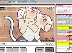 nicole in risky job hentai fondles big tits during massage to attract customers