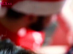 Riding horses on the farm with curly hair and natural scenery