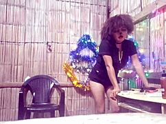 Christmas adventure with step asian milf and pizza boy in old house