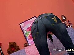 kisses natural tits while jerking off monster cock