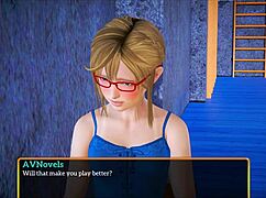 Blonde Character With Small Tits In Family Game