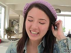 Daisy summers sucking and masturbating on that big cock with natural tits.