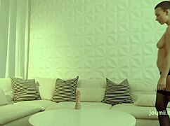 She Loves To Taste Her Orgasm With Toys And Stockings