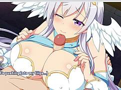 i'm paradise angel and i get bound for blowjob and spankin in this hentai game, part 1