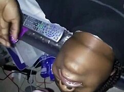 Big booty midget sneaks into my house. I can't resist her ebony curves and wild moves.