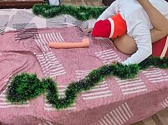 sucking my big ass stepmother's pussy and ass under the christmas tree.