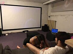 Stepsiblings Fuck During Disney Movie For Family Bonding