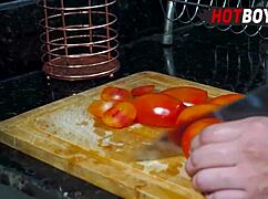 Im fucking my big stud in the kitchen