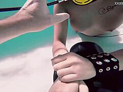 i feel so horny masturbating underwater in the tight swimming pool with my big tits