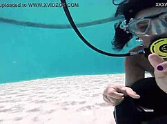 i feel so horny masturbating underwater in the tight swimming pool with my big tits