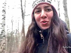 Pee on her panties in the woods while nobody sees