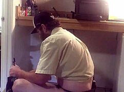 gay plumber surprises with hidden dildo in reality homemade