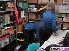 Stunning shoplifter caught and punished with blowjob!