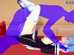 Intense emotions in Emilia, Rem, and Subaru's sex scene from Re Zero hentai