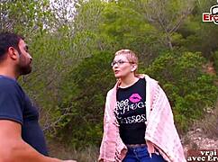 Chubby French Teen with Short Hair Takes Anal in Big Ass Outdoors