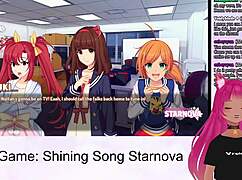 Vtuber lewdneko plays shining song starnova aki route part 2 in anime hentai game