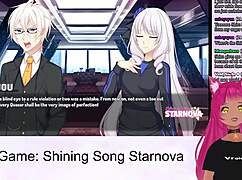Vtuber lewdneko plays shining song starnova aki route part 2 in anime hentai game