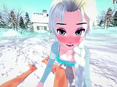Elsa Sucking And Having Sex In Frozen Fantasy With 3D Cartoon Hentai