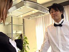 H-Cup Japanese Maid with Massive Tits in Wild Action