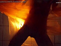 Nastya strips bare and flaunts hot naked body in pool