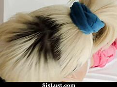 LUCKY STEPBRO TASTES CUTE STEPSISTERS SWEET PUSSY BLOWJOB BENT OVER MISSIONARY BIG COCK PETITE 18+ RIDING