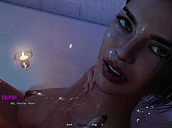 Touching my horny stepmom's pussy while bathing in 3D hentai animation