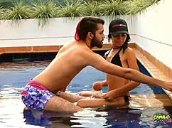 this is what happens when you leave dani cardona and camilo brown alone by the pool