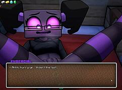 In Hornycraft Parody, Enderman Woman Inserts Huge Anal Beads Into Her Big Ass During Masturbation