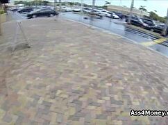 perky blonde amateur gets paid for blowjob