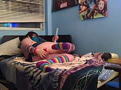 I's a submissive puppy practicin playin with my bad dragon monster toy, not son.