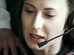 call center European babes dive into hot lesbian sex after hours