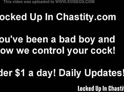 Bound in Chastity Device for Punishment