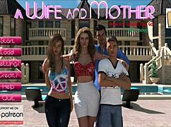 Wife and stepmother playing a game together.